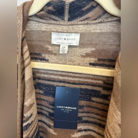 Lucky Brand Striped Brown and Black Cardigan - Picture 2 of 6